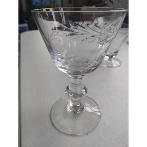Tiffin Franciscan Montecarlo Vintage pattern crystal cordial glass 1950's